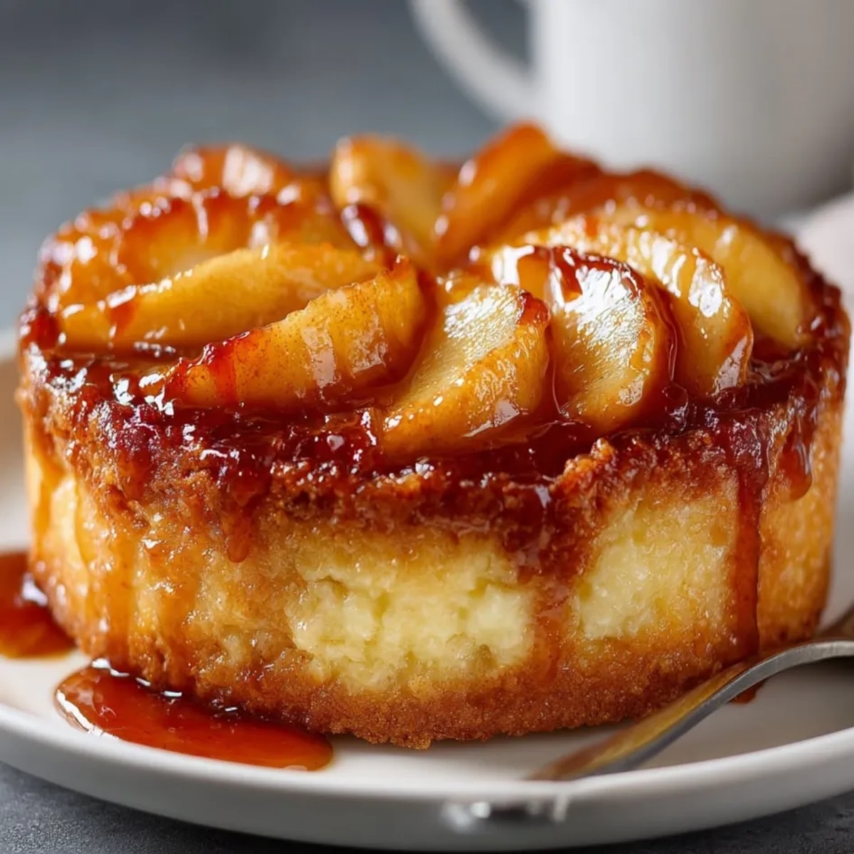 Tarte tatin scintillante où des pommes caramélisées dégagent un parfum chaleureux, parfaite pour les fêtes.