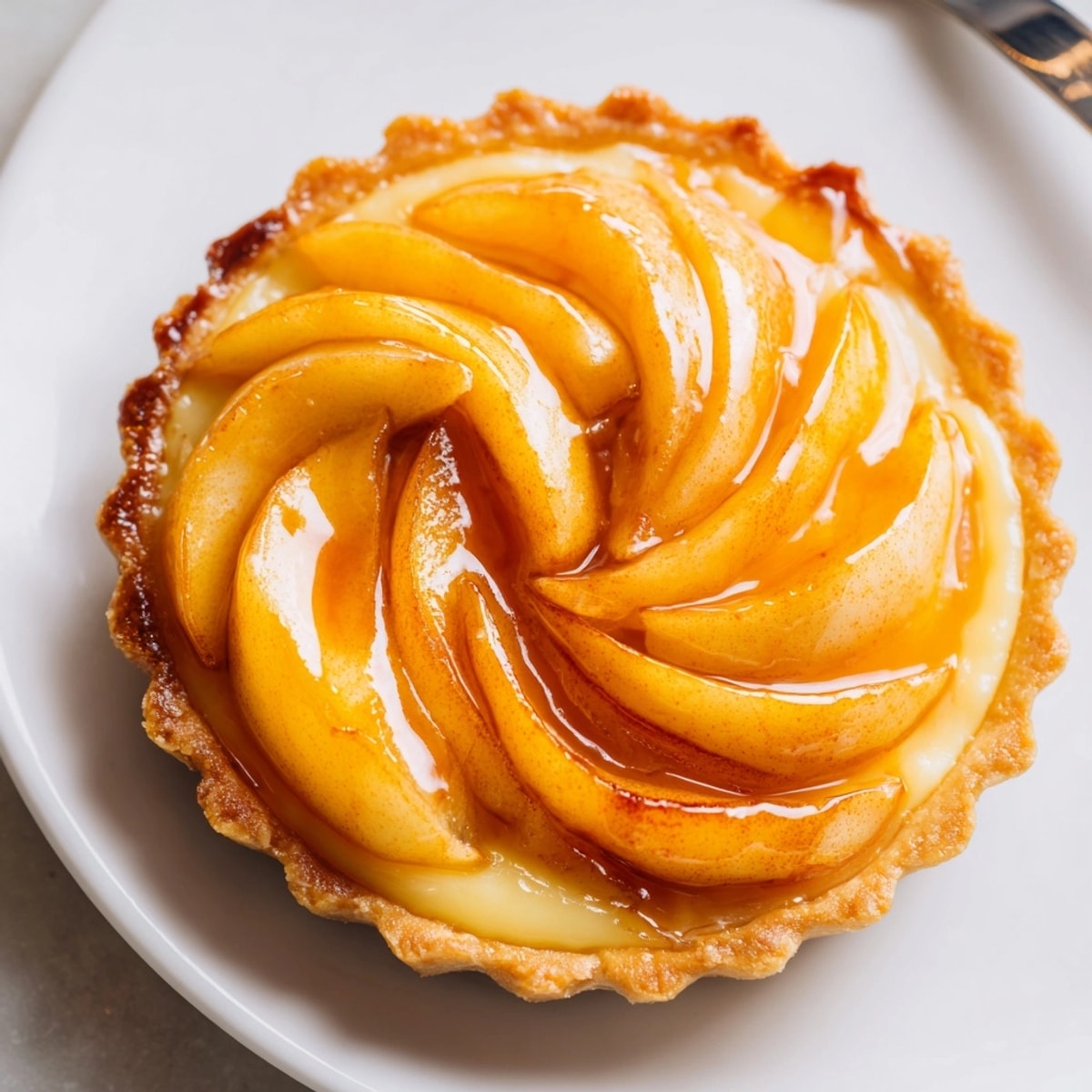 Tartelettes aux pommes françaises avec crème pâtissière : une douceur française classique et élégante.