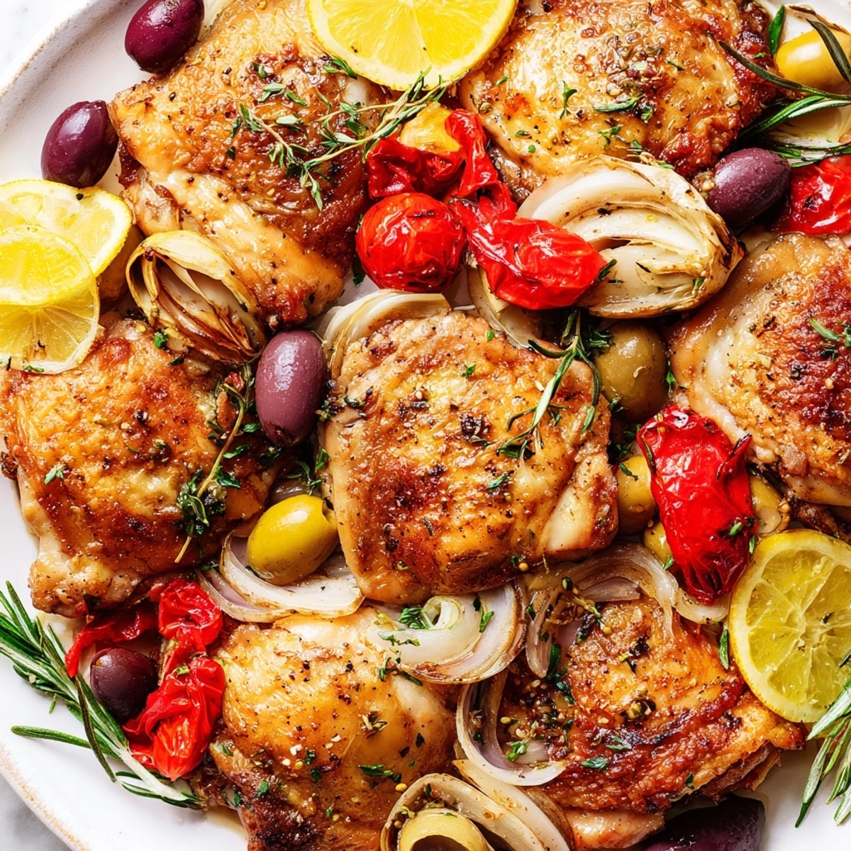 Savourez ce poulet provençal rôti au four, débordant d'arômes de thym, d'ail et de citron.