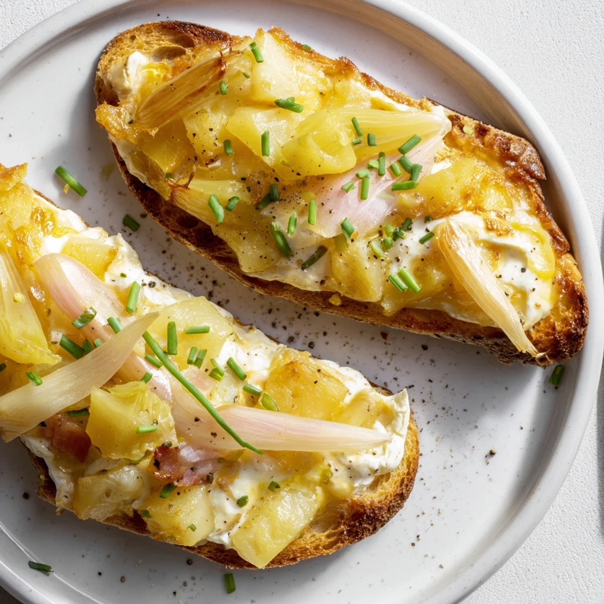 Cornichon Camembert Tartiflette Toasts