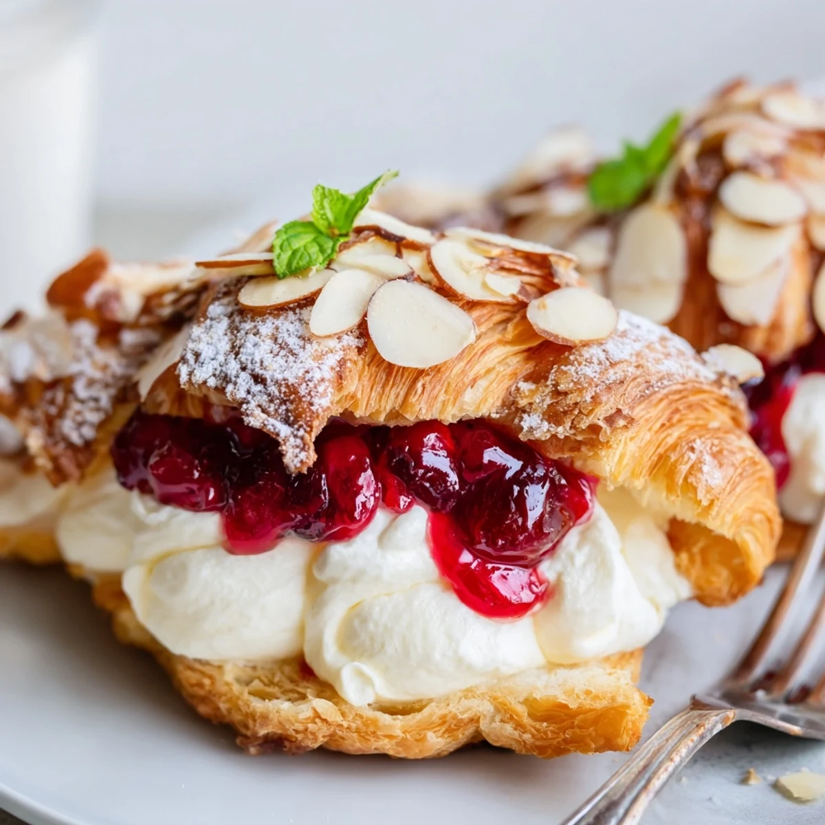 Délice de gâteau cerise croissant festif, régal parfait pour les célébrations.