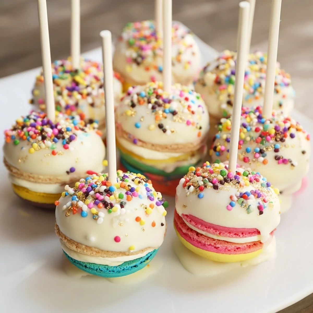 Ces cake pops macaron colorés apportent joie et saveurs à vos fêtes.