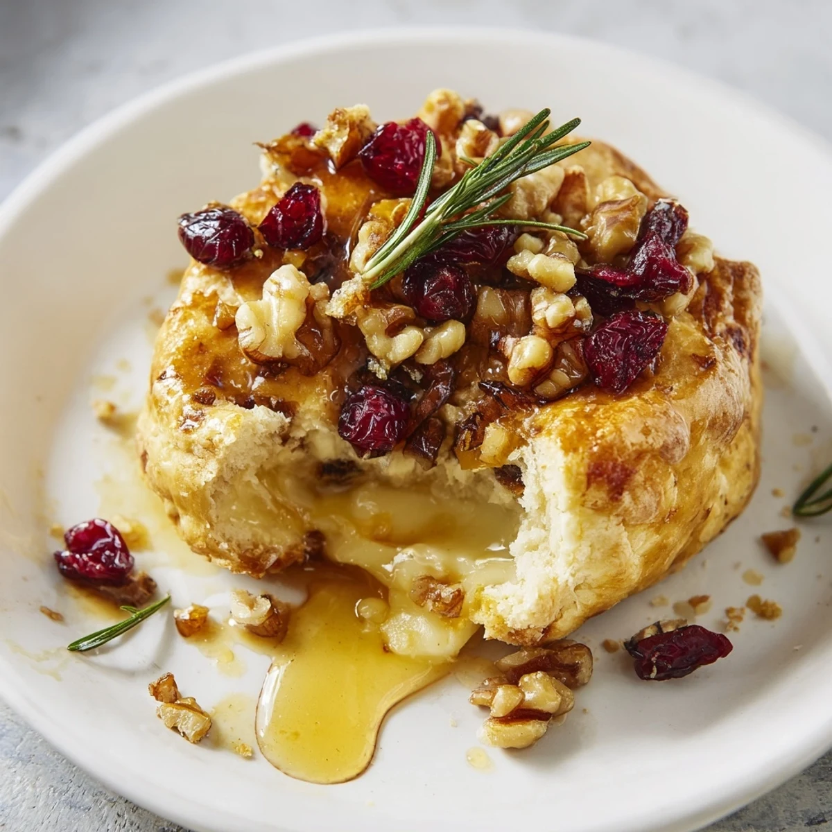 Biscuits de Noël au Brie et Camembert, délicieusement garnis de canneberges et noix.