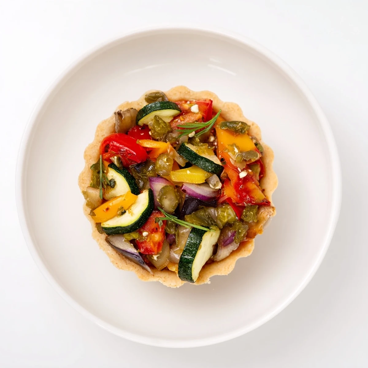 Délicieuses tartlets de ratatouille aux saveurs provençales, parfaites pour un apéritif léger.