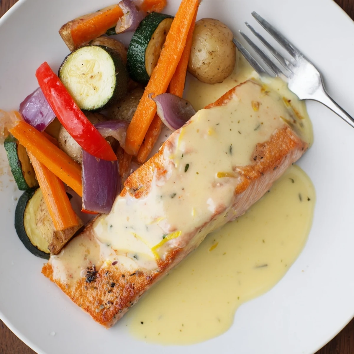 Saumon citron beurre blanc légumes