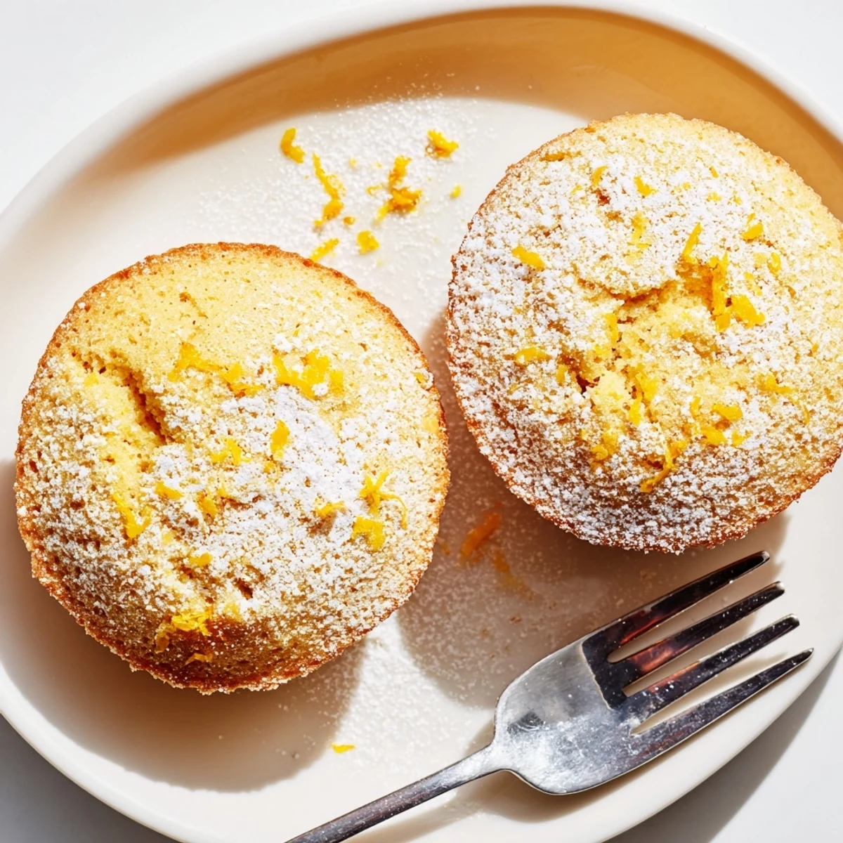 Muffins au citron Madeleine dorés, idéals pour les matins ensoleillés et les brunchs.
