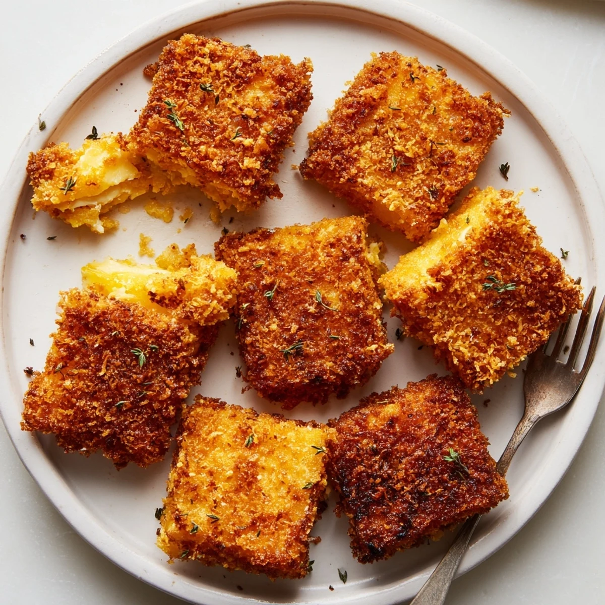 Fritters de dauphinoise crémeux à l'intérieur, avec une croûte croustillante irrésistible, à savourer chauds.