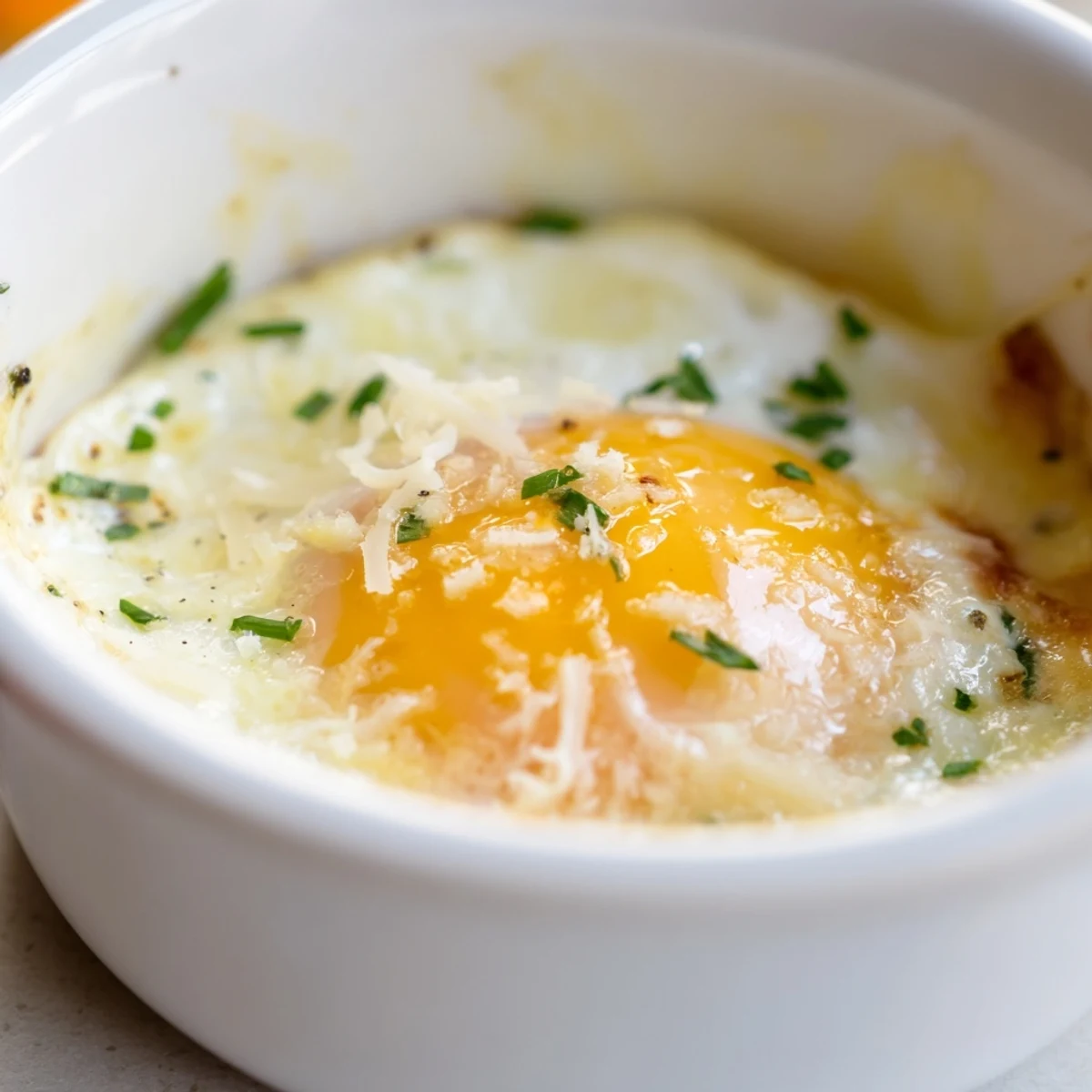 Oeufs cuits crème herbes