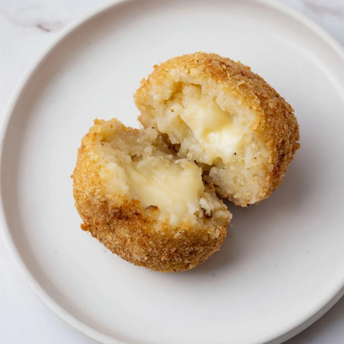 Golden, crispy potato and cheese croquettes, ready to be dipped and enjoyed as a snack.