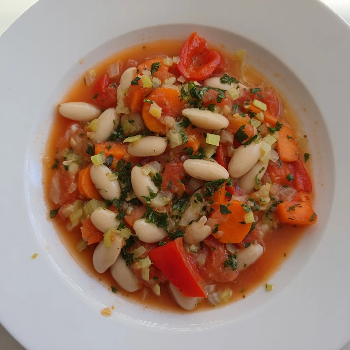 Haricots blancs tomate mijotés