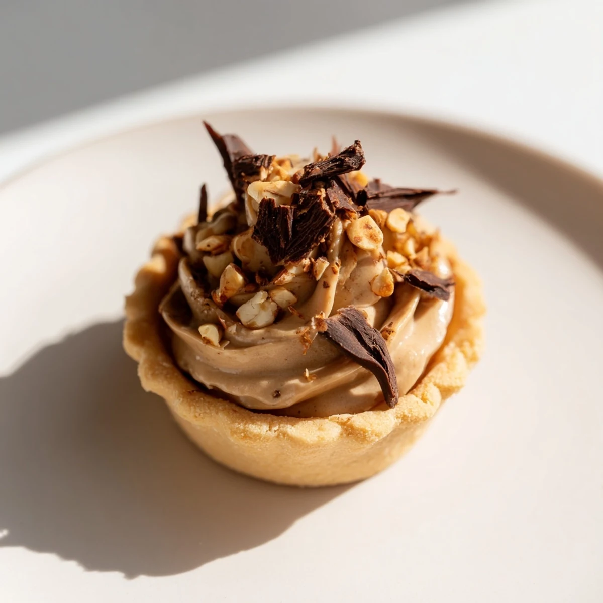 Quick Crème de Marron Shortbread Cups, beautifully swirled, showcasing a creamy chestnut filling, ready to serve.