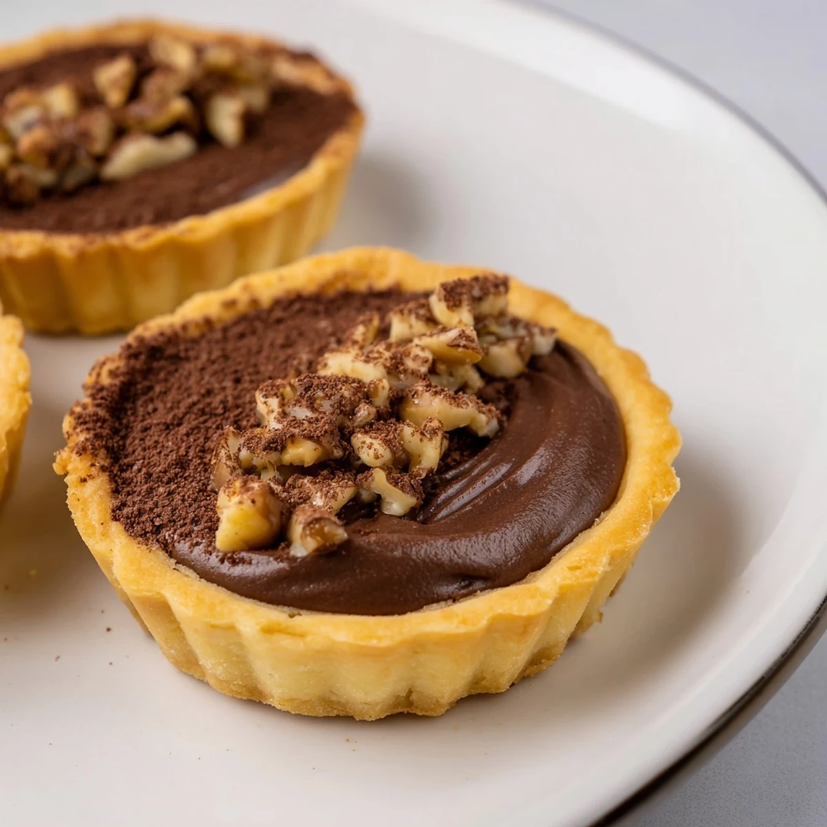Simplified Chestnut & Chocolate Tart: A richly dark dessert featuring the velvety chestnut and chocolate filling.