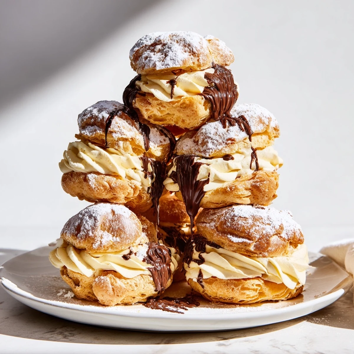 Tour choux crème marron