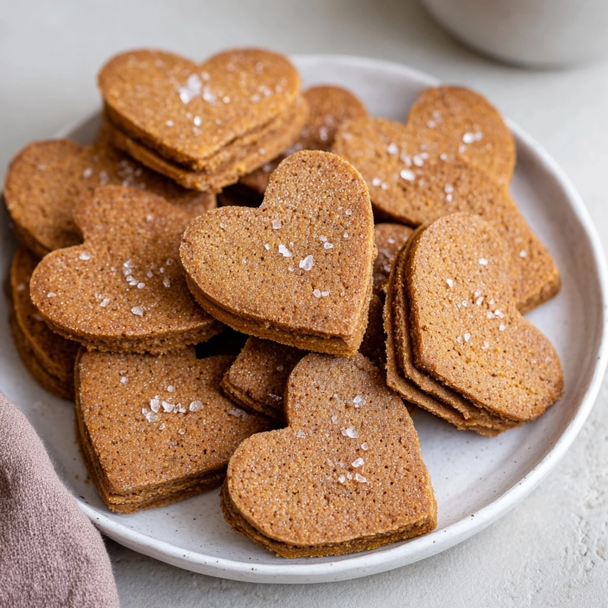 Golden, crispy Air Fryer French Shortbread Hearts dusted with sparkling sanding sugar; a delightful dessert.