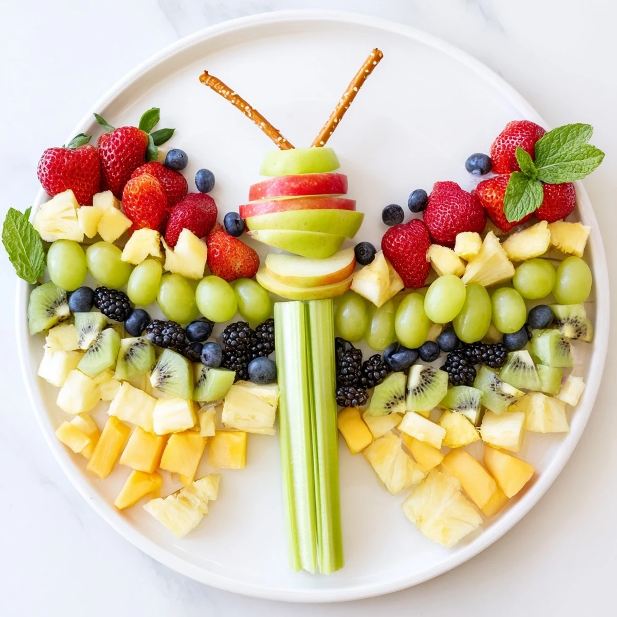 Plateau fruits papillon coloré