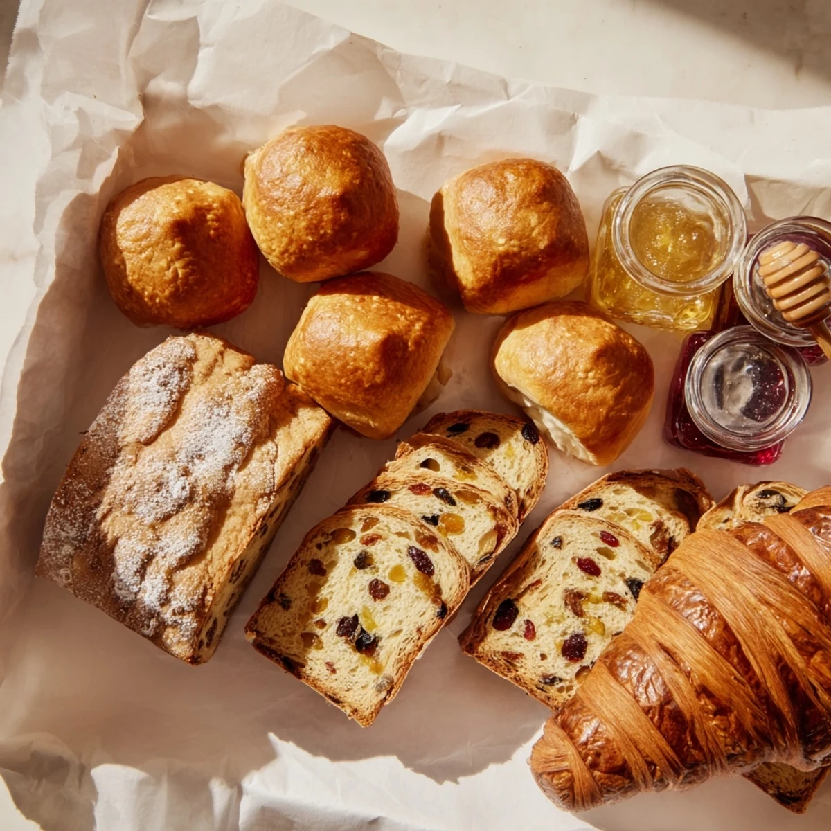 Christmas Brunch Gift Box 2025 overflowing with delicious sweet and savory treats, ready to gift.