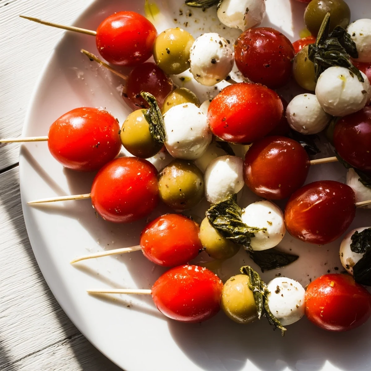 Brochette caprese colorée festive