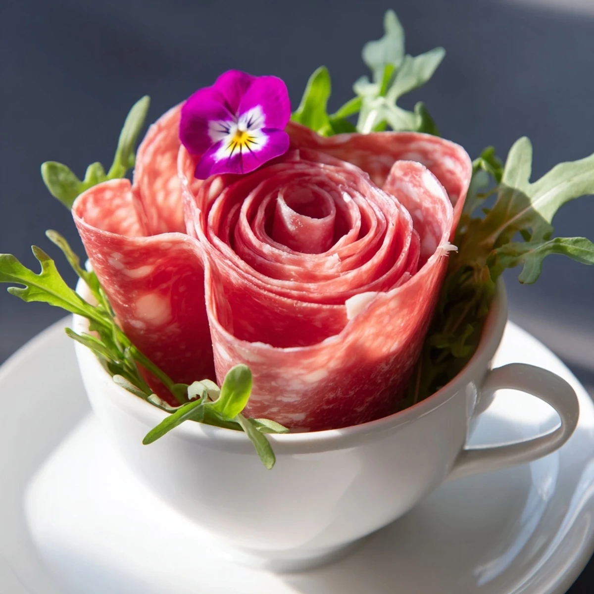 Salami et pepperoni en rose