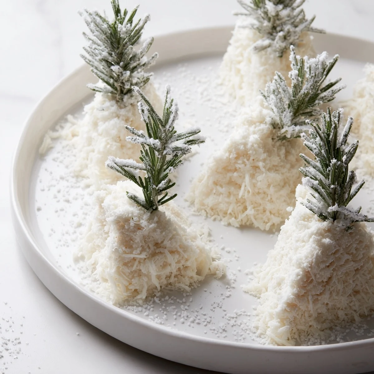 Le "Frosted Pine" : des arbres de romarin glacé et de fromage cheddar crémeux pour grignoter.