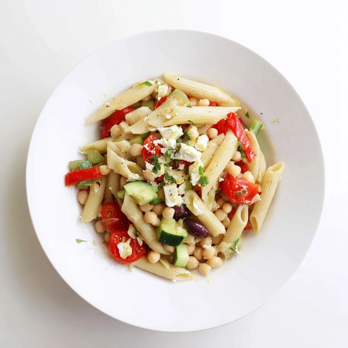 Mediterranean Pasta Salad Chickpeas