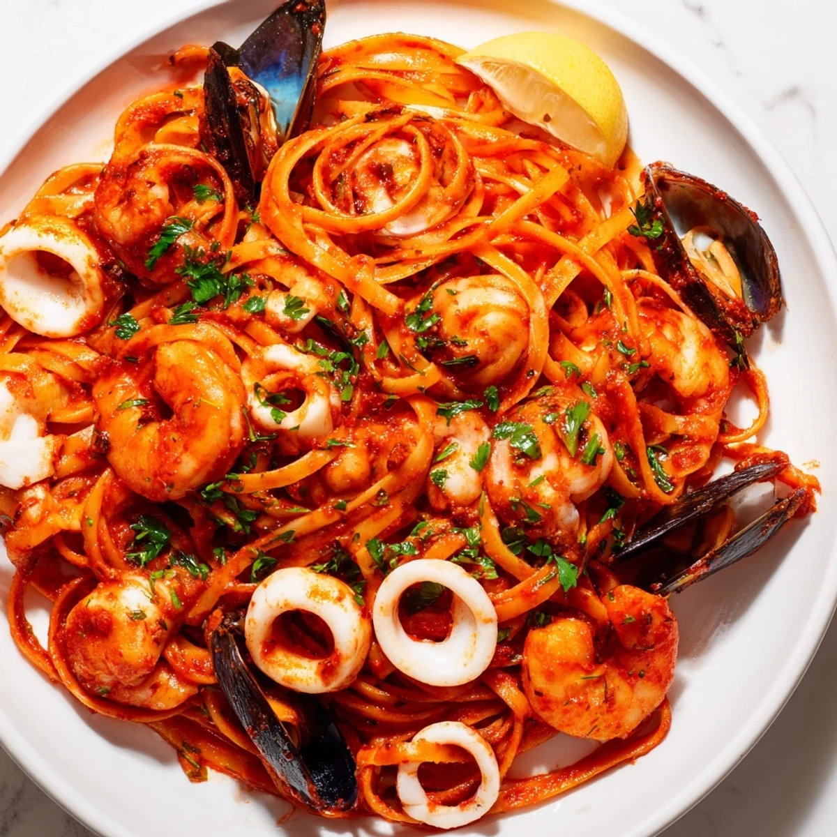 Seafood marinara pasta classic