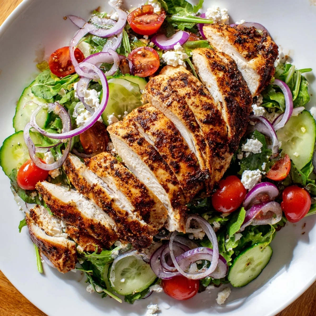 Here are the three ALT texts for the Quick Pan-Seared Chicken Salad recipe: