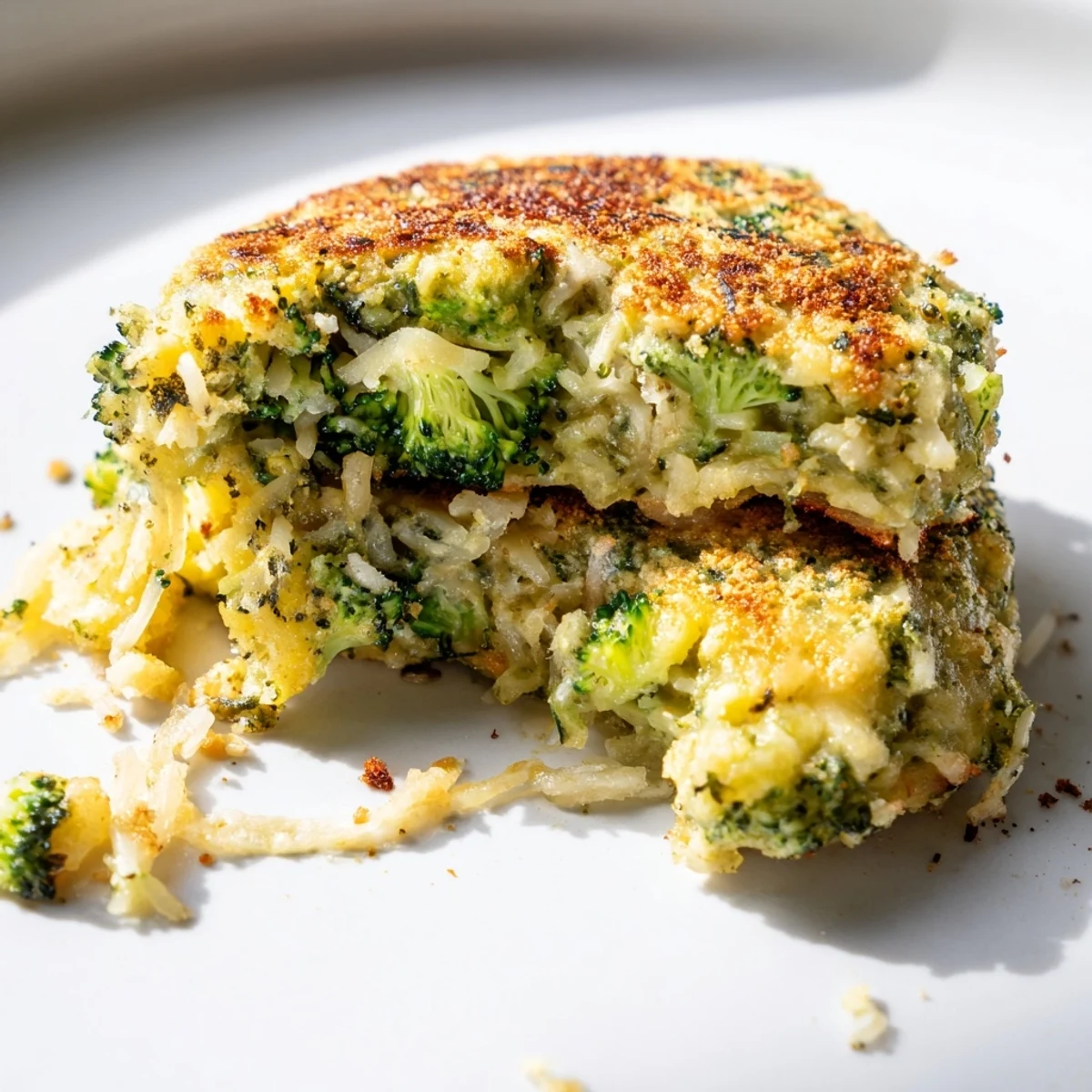 Golden, crispy Cheesy Broccoli Patties, perfect savory bites served on a plate for sharing.