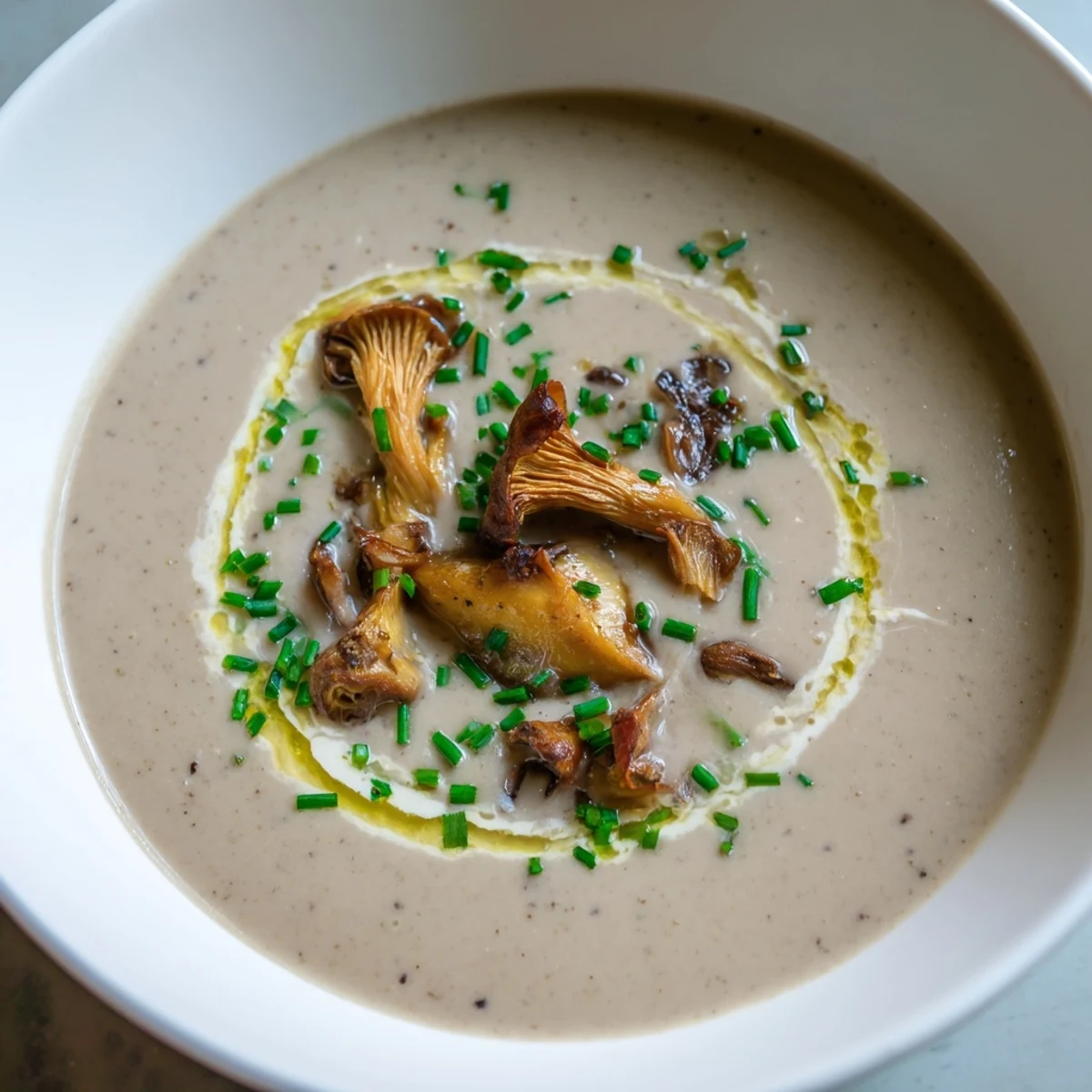 Bisque crémeuse champignons sauvages