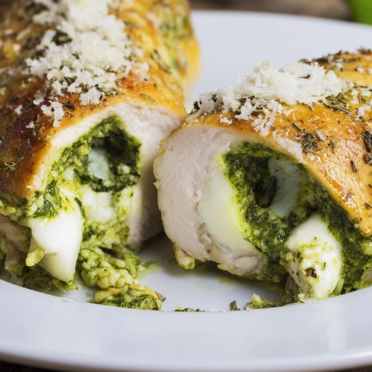 Poulet mozzarella pesto four