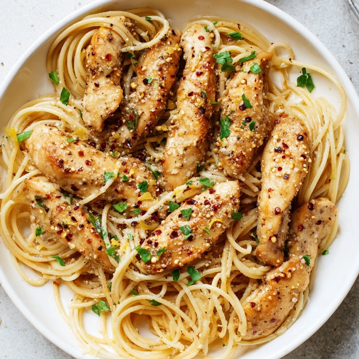 Here are the 3 SEO-optimized ALT image texts specifically for the "Brown Butter Lemon Chicken Pasta" recipe: