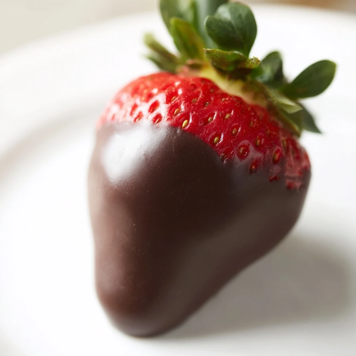 Dessert festif de fraises fraîches enrobées de chocolat fondu, parfait pour célébrer une occasion spéciale avec douceur et raffinement.