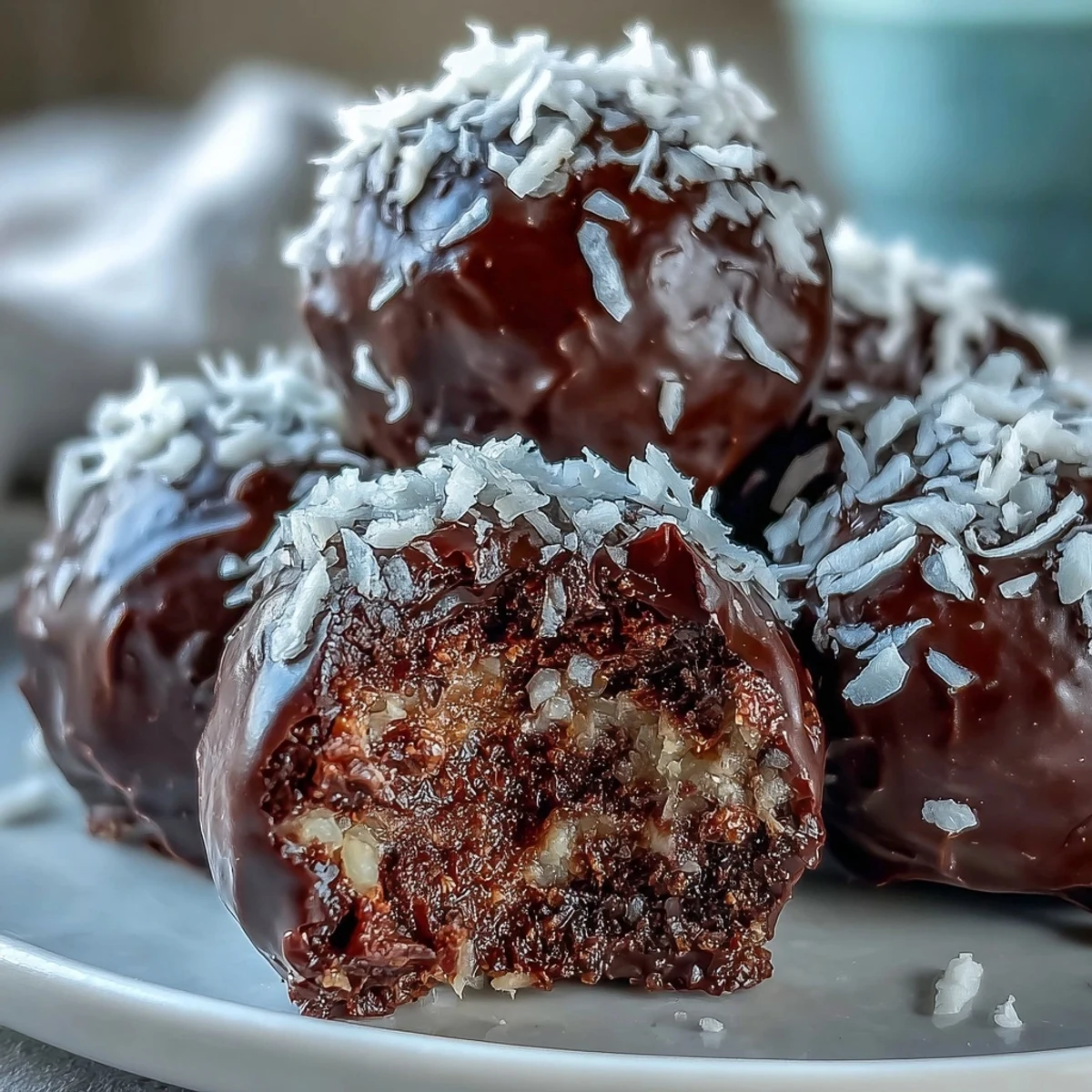 Vegan Healthy Chocolate Coconut Bites arranged on a baking sheet, ideal for easy meal prep or dessert trays.