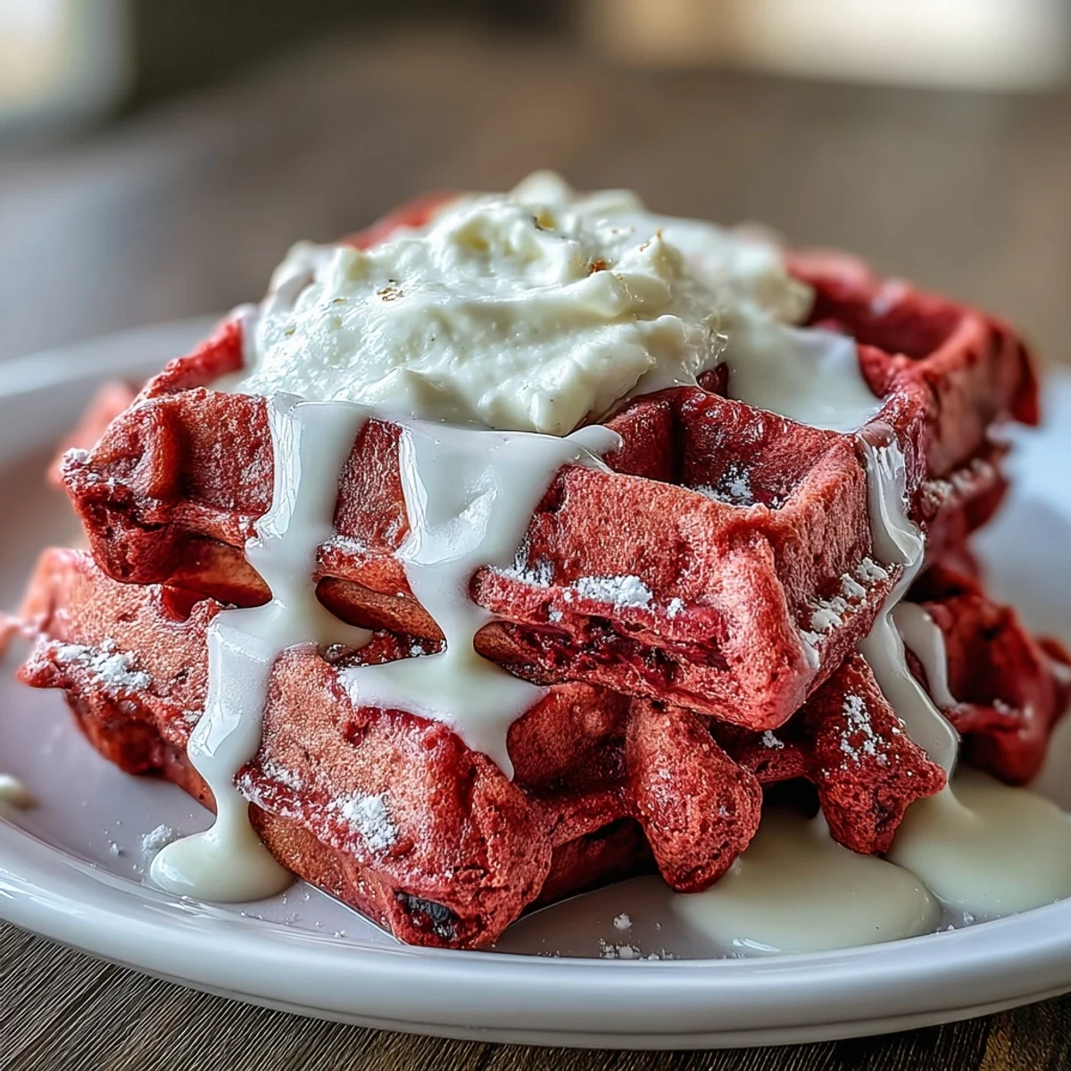 Gaufres velours rose délicates