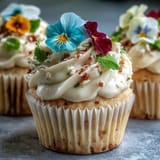 Cupcakes printaniers fleurs comestibles