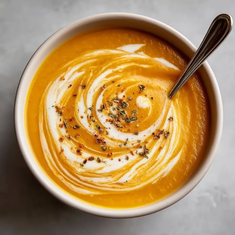 Une assiette contenant une soupe de légumes.