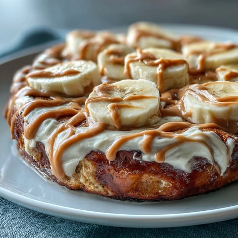 Un bol de High-Protein Breakfast Pizza Bowl avec tranche de banane et copeaux de peanut.