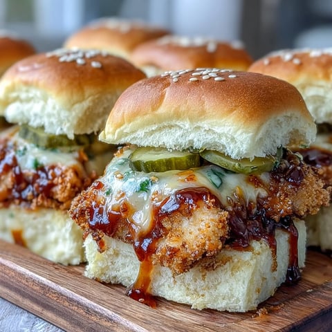Crispy baked chicken sliders layered with pickles and cheddar, drizzled with hot honey butter for a sweet heat. Perfect game day Spicy Honey Butter Chicken Sandwich Bake.