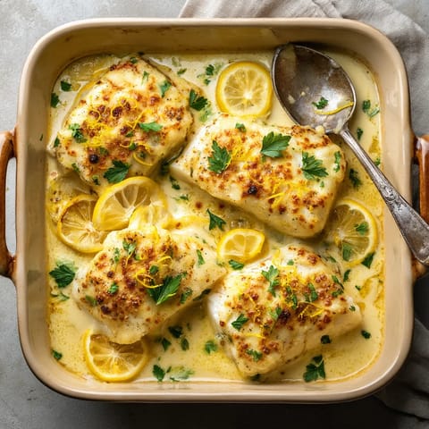 Plate of food with lemon slices and cheese.