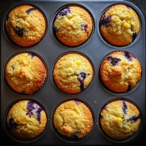 Une boîte de muffins avec des fruits frais.