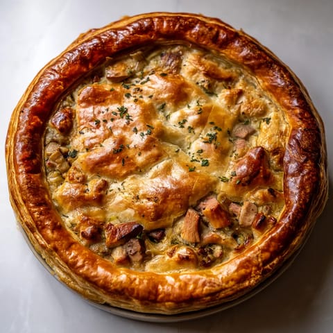 Une tarte au pommes est servie sur une table.