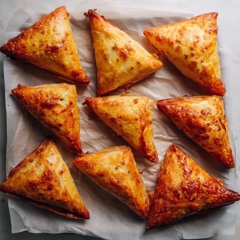 Quatre triangles de pizza sur une feuille de papier.