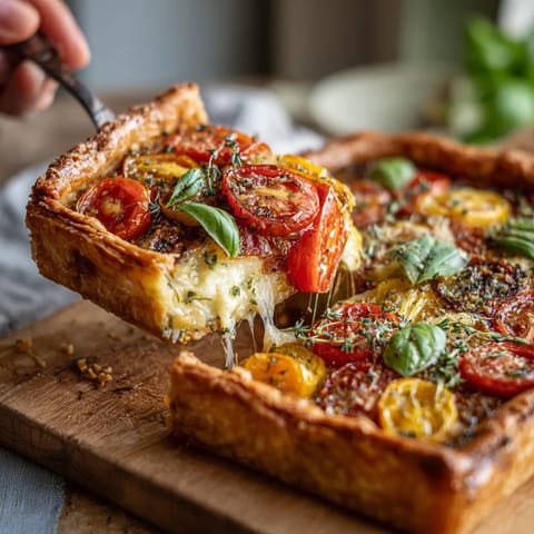 Une pizza maison est servie sur un plateau de bois.