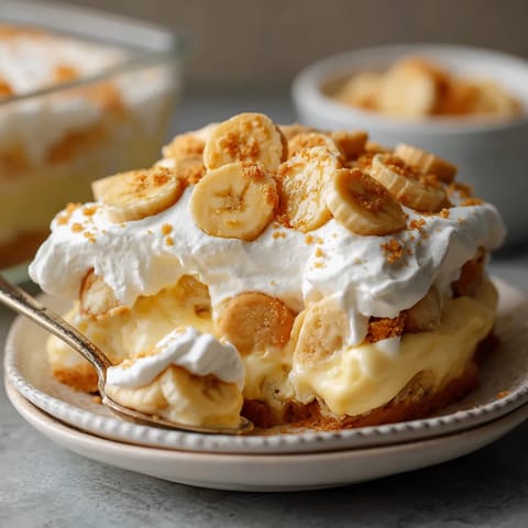 Une tarte aux bananas et crème chantilly.