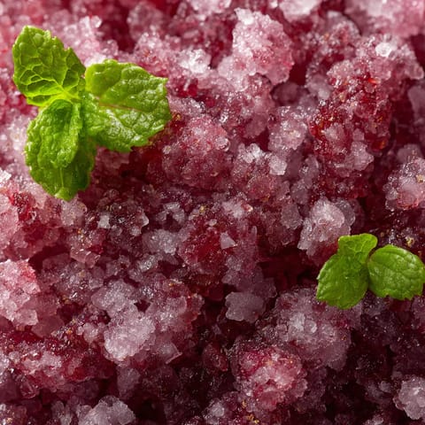 Des cristaux de glace avec des feuilles de menthe.