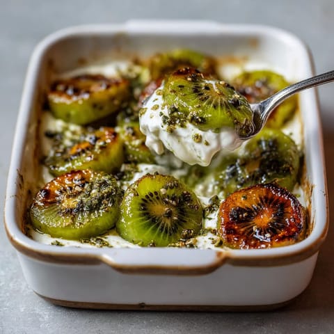 Une assiette contenant des fruits verts et des crustacés.