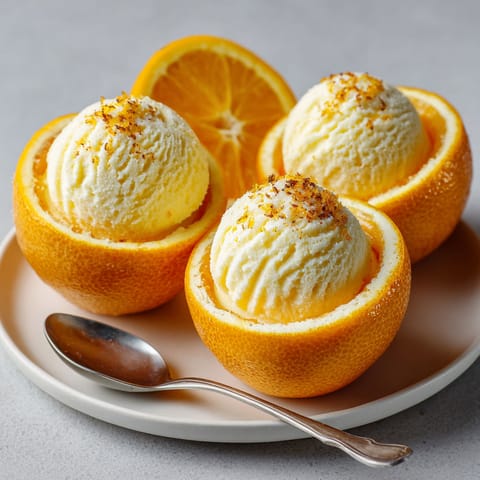 Three orange slices with white cream on top.