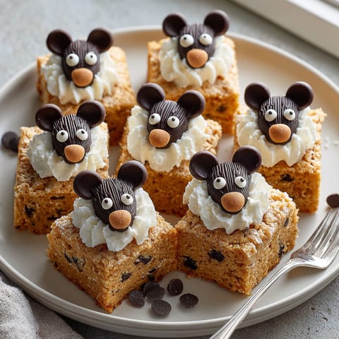 A plate of cake with chocolate chips and white frosting.