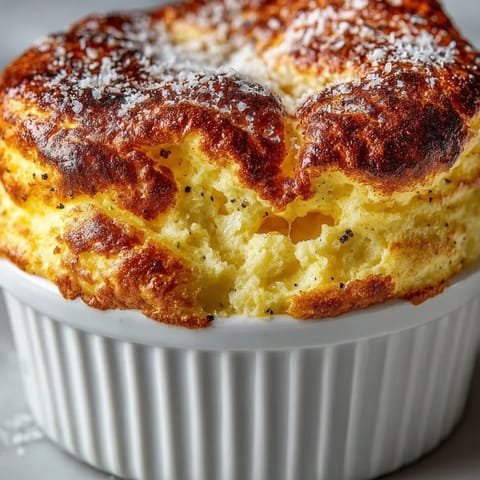 Gros plan d'un Soufflé au Fromage Français: une texture nuageuse et un fromage fondu savoureux.