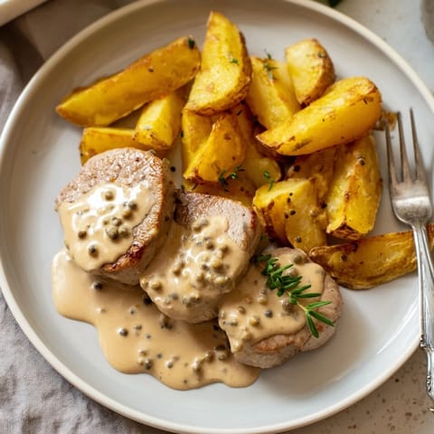 Porc moutarde estragon pommes