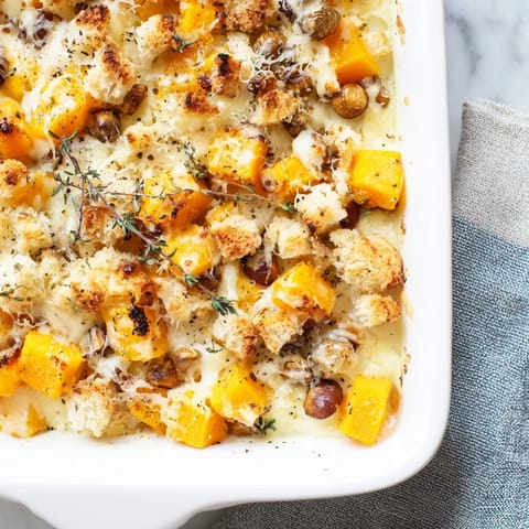 Gratin butternut châtaignes rôti